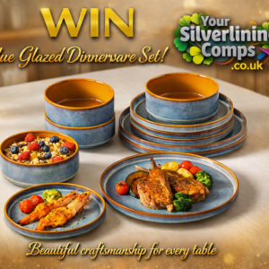 ⭐ Stylish  Blue Glazed Dinnerware Set!